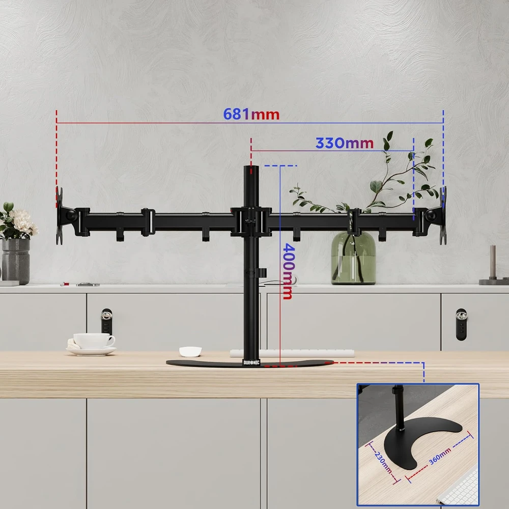 Duronic laisvai pastatomas laikiklis dviem monitoriams 13–27 col., VESA 75/100, DM25D2