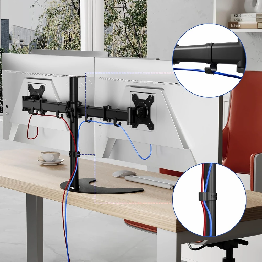 Duronic laisvai pastatomas laikiklis dviem monitoriams 13–27 col., VESA 75/100, DM25D2