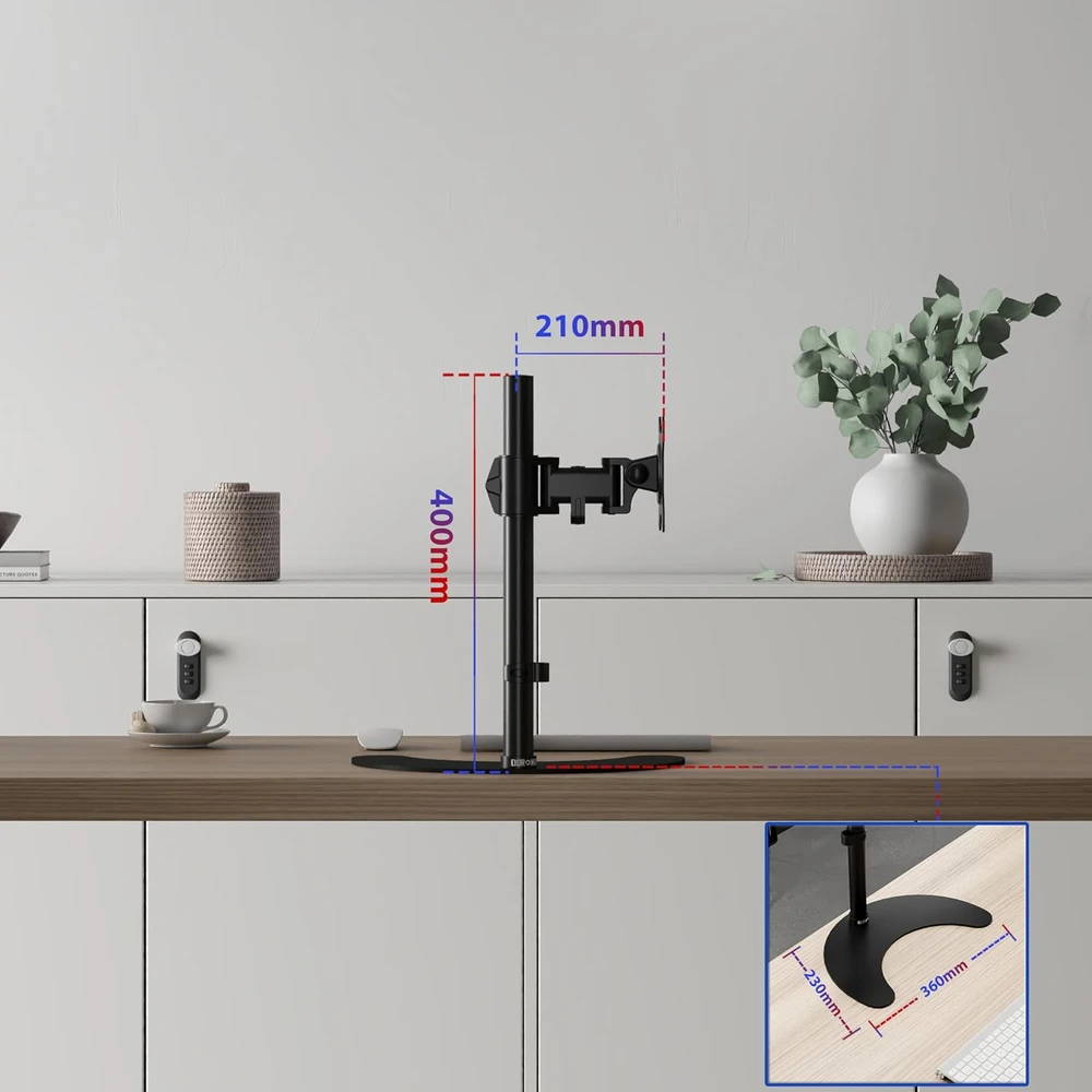 Duronic monitoriaus laikiklis DM25D1, stalinis, VESA 75/100, ekranams 13–27 col., iki 8kg