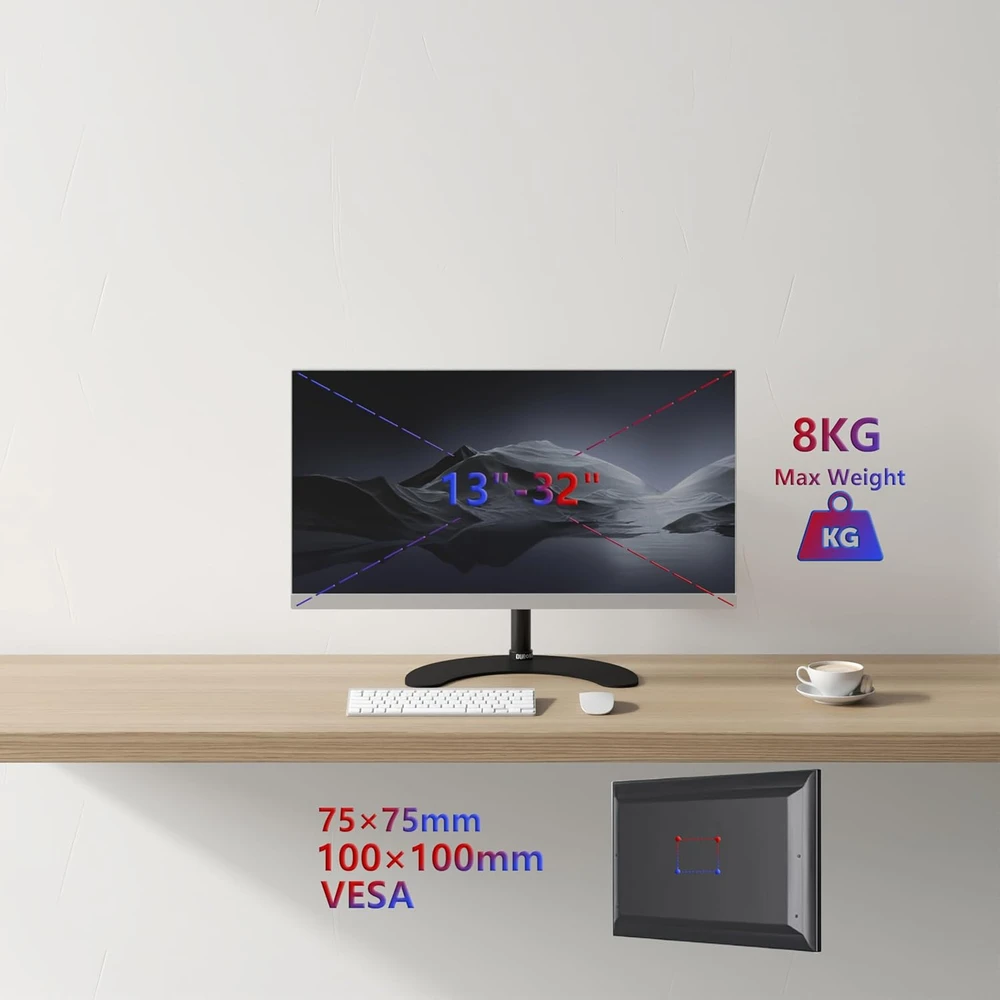 Duronic monitoriaus laikiklis DM25D1, stalinis, VESA 75/100, ekranams 13–27 col., iki 8kg