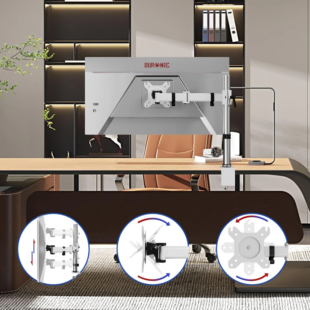 Duronic monitoriaus laikiklis su stalo spaustuku VESA 75/100 iki 8kg DM251 × 3 WE