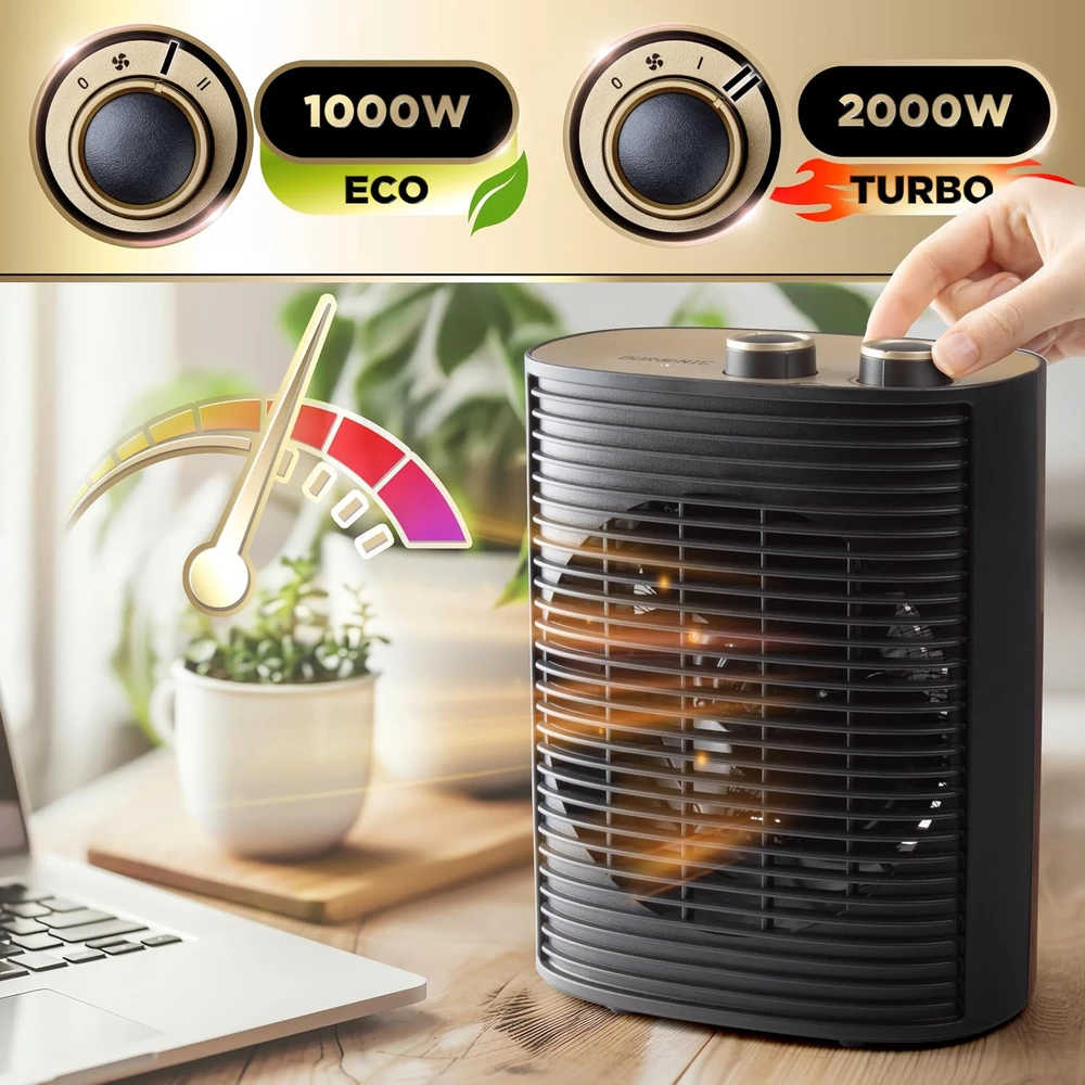 Duronic termoventiliatorius, 2000 W, HV32 BK