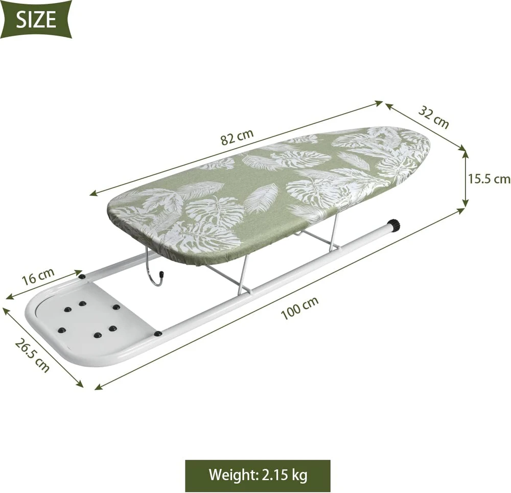 Duwee kompaktiška lyginimo lenta su karščiui atspariu užvalkalu ir filco paminkštinimu, 32 x 82 cm, Tabletop-1232-Baltas