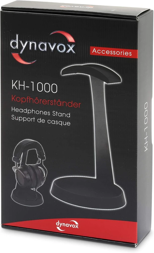 Dynavox ausinių stovas KH-1000 metalinis su silikonine atrama, juodas