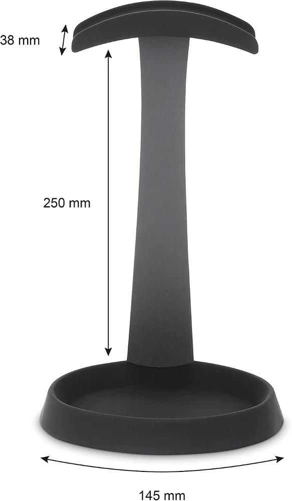 Dynavox ausinių stovas KH-1000 metalinis su silikonine atrama, juodas