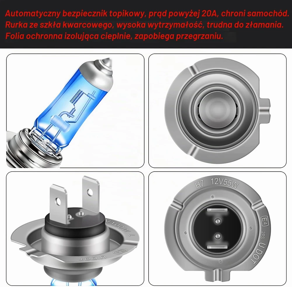 DZG H7 halogeninės automobilio lemputės 12 V 55 W 5500 K, 2 vnt., H7(55W)