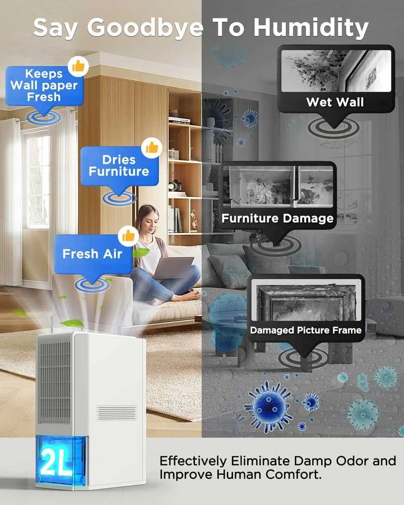 EasyAcc Q22 oro sausintuvas, 2 l talpa, 85 W, tylus nešiojamas modelis