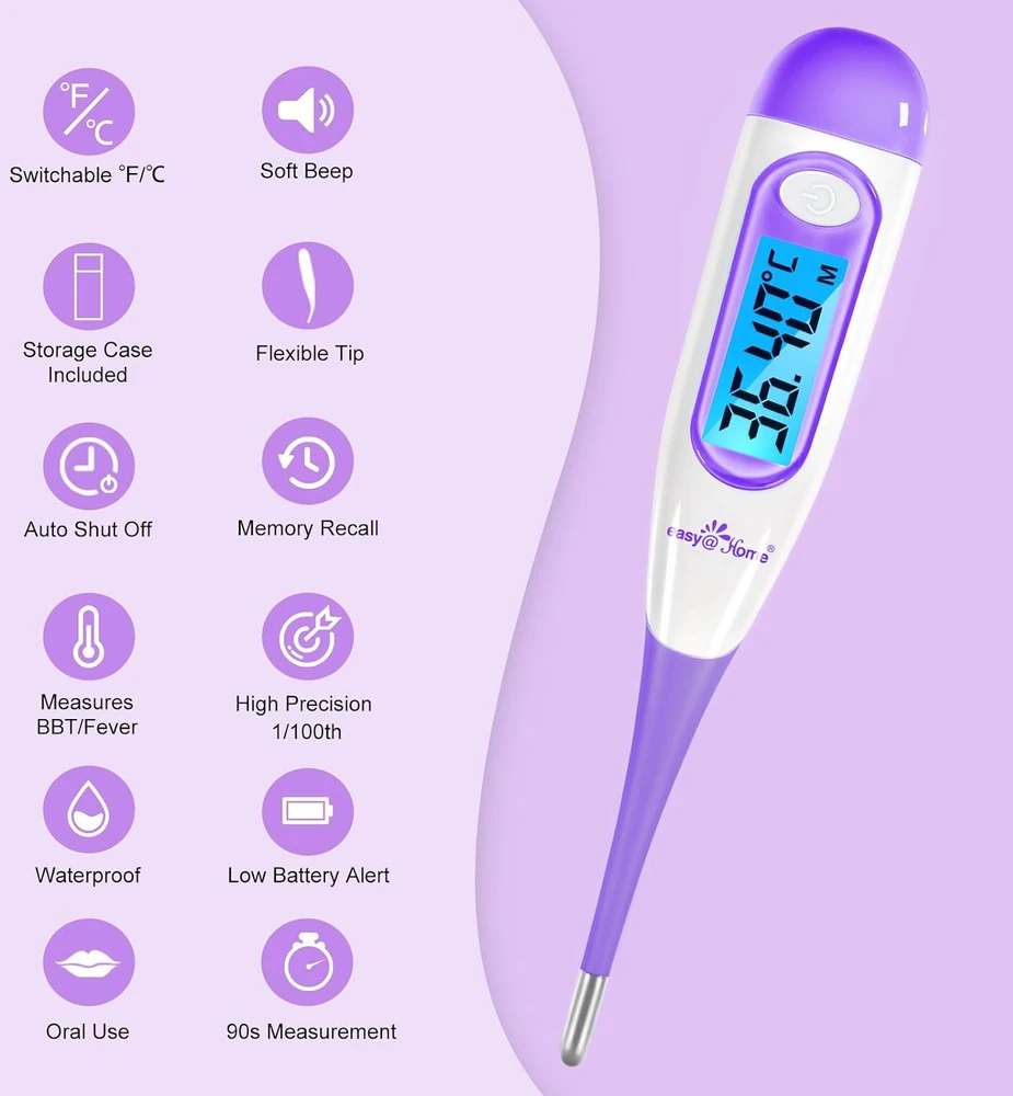 Easy@Home bazinės kūno temperatūros termometras ovuliacijai su LCD ekranu BT-A23