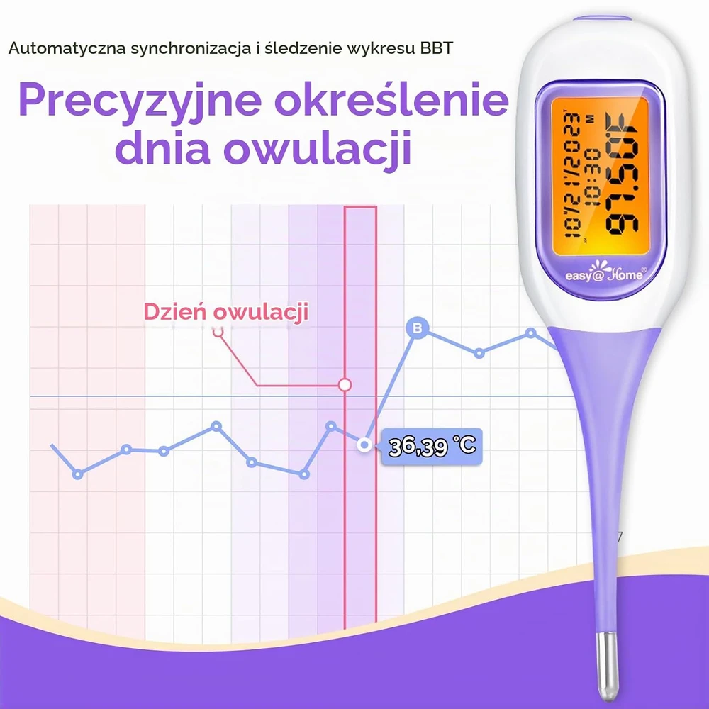 Easy@Home bazinis termometras su Bluetooth, apšviečiamu ekranu ir Premom programėle EBT-300