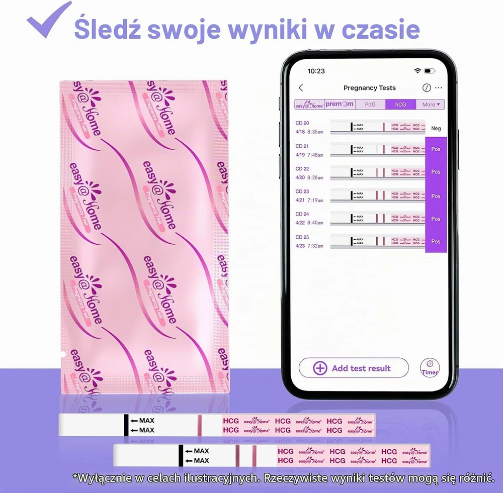 Easy@Home nėštumo testų juostelės ankstyvam nustatymui, 25 vnt., 10 mIU/ml, 43-5X4U-XVVA
