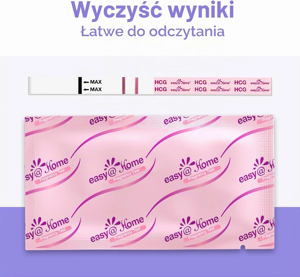 Easy@Home nėštumo testų juostelės ankstyvam nustatymui, 25 vnt., 10 mIU/ml, 43-5X4U-XVVA