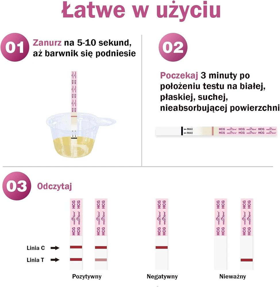 Easy@Home nėštumo testų juostelės hCG 10 mIU/ml, 20 vnt., EZW1-S:20
