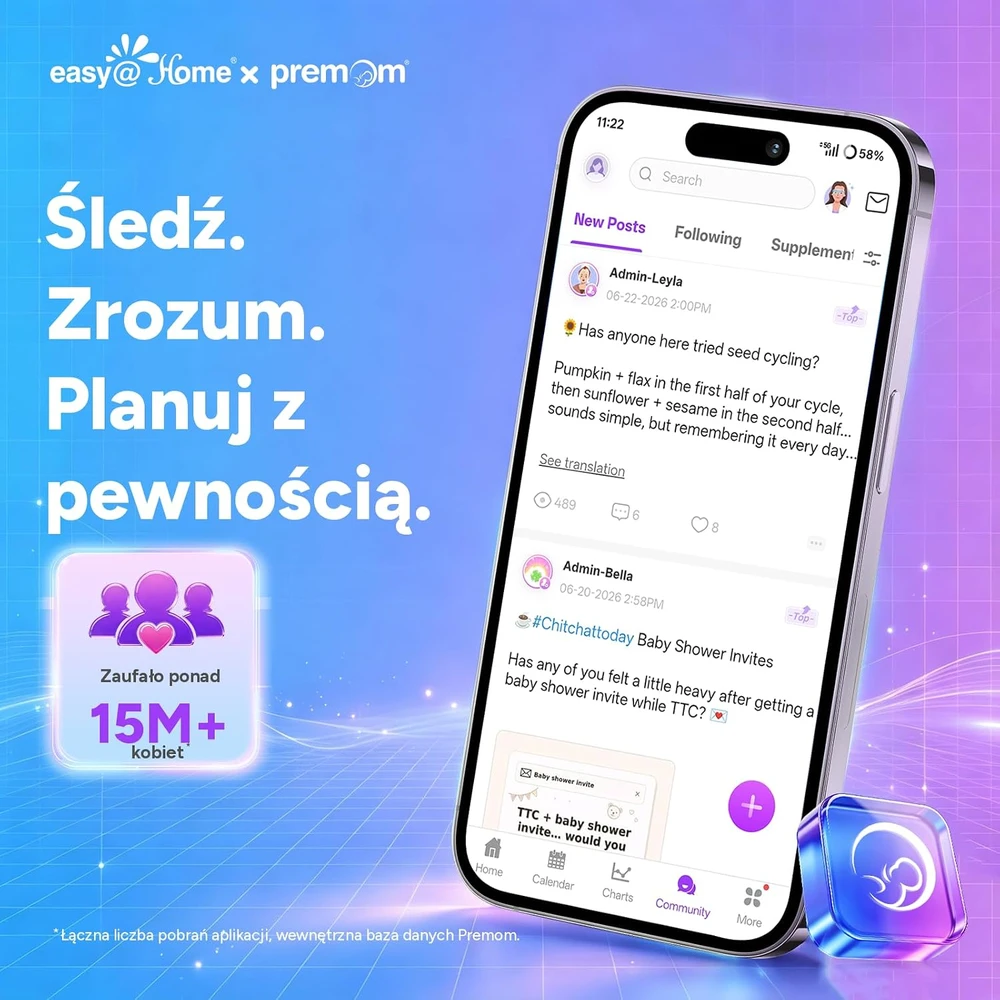 Easy@Home ovuliacijos testai 25 mIU/ml, 50 vnt., su Premom programėle, 50LH