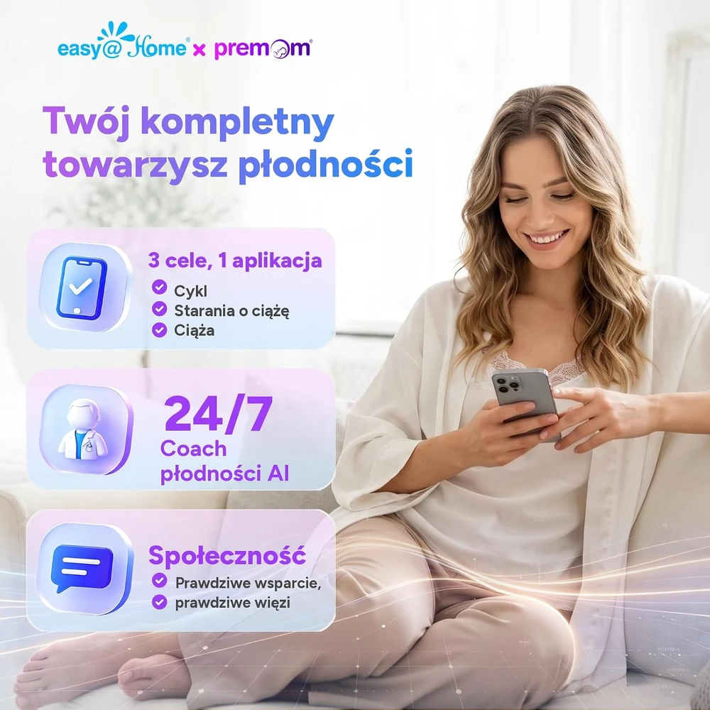 Easy@Home ovuliacijos testai 25 mIU/ml, 50 vnt., su Premom programėle, 50LH