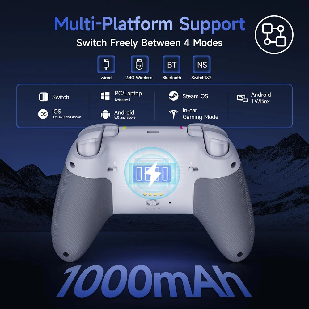EasySMX belaidis žaidimų pultas su RGB apšvietimu, tinka PC, Switch, Android, iOS, X05PRO