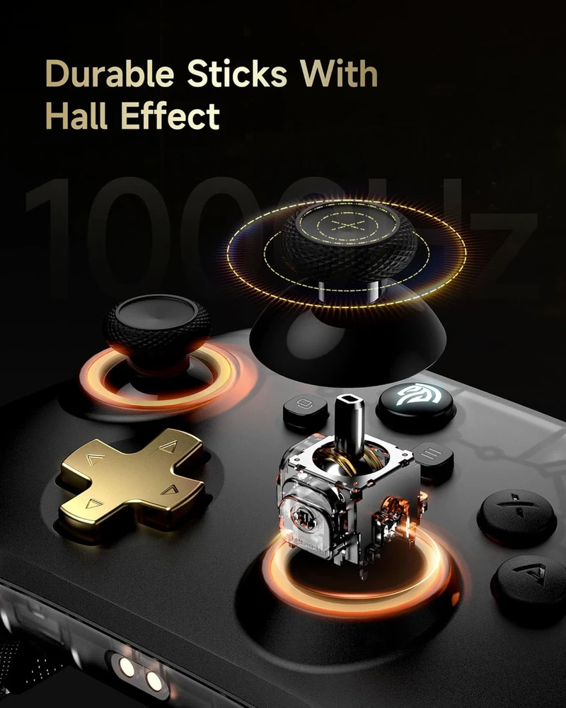 EasySMX belaidis žaidimų pultas su RGB apšvietimu, Hall efektu, stotele, 1000 mAh, D05