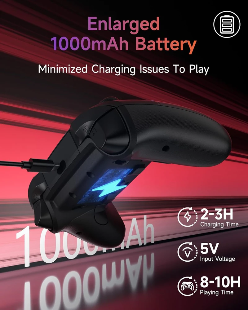 EasySMX belaidis žaidimų pultas su RGB, nuimamas Hall joystick, 1000 mAh akumuliatorius, X20