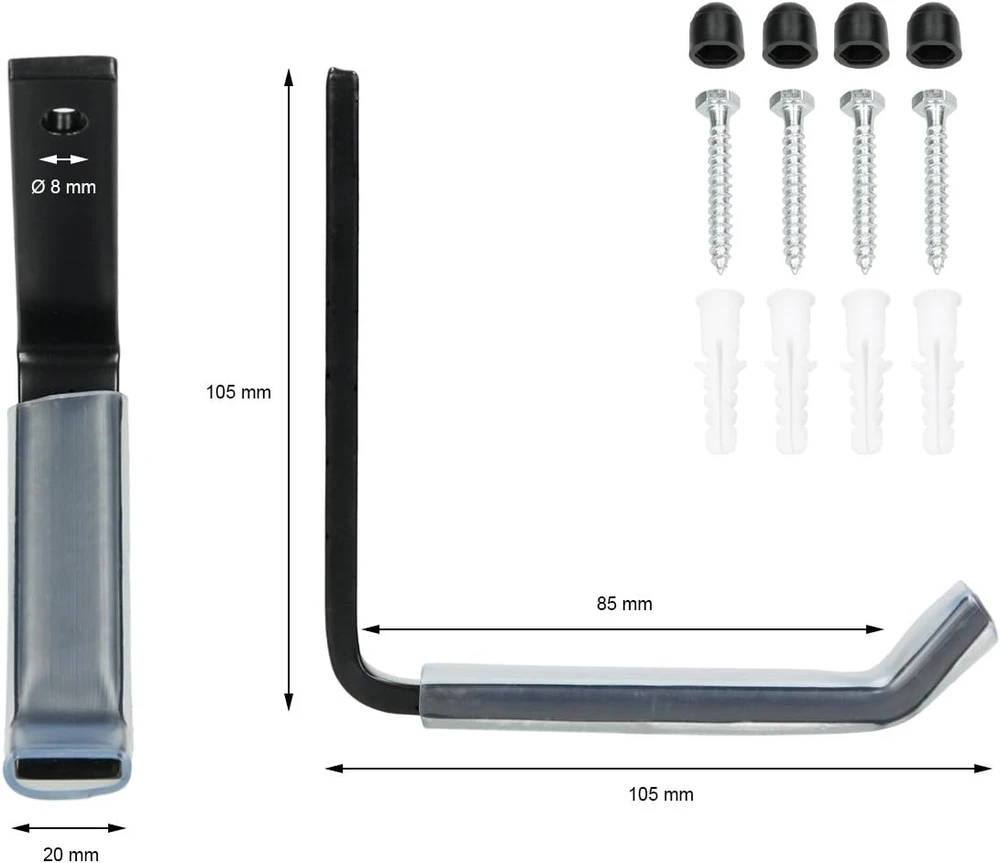 ECD Germany sieninis automobilinių padangų laikiklis, 4 vnt., iki 40 kg, IP-213