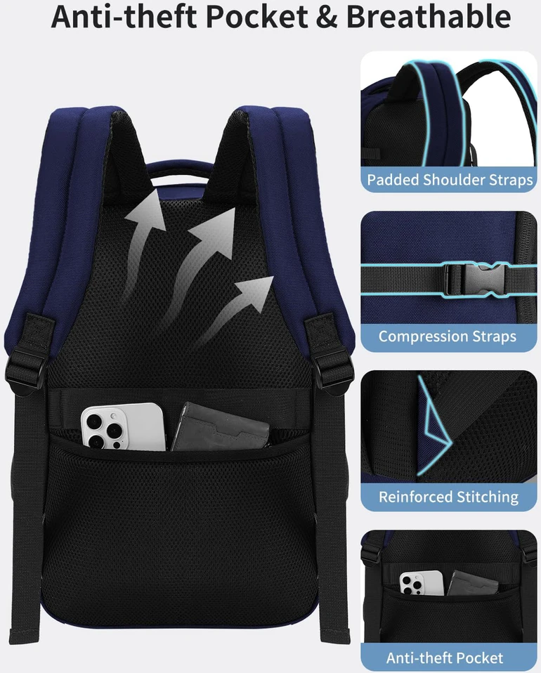 ECOHUB 20 l rankinio bagažo kuprinė 40 × 20 × 25 cm, perdirbto poliesterio, 14 colių nešiojamas kompiuteris, Ryanair