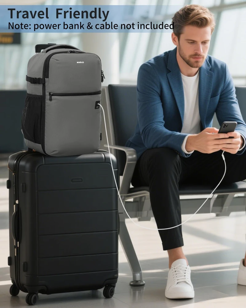 ECOHUB 20 l rankinis kelioninė kuprinė, Ryanair 40x20x25 dydis, nešiojamojo kompiuterio skyrius, vandeniui atspari, ECO0610702