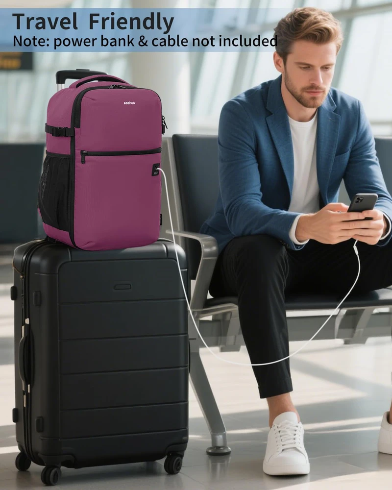 ECOHUB 20 l rankinis lagaminas–kuprinė Ryanair, 14 colių nešiojamojo kompiuterio skyrius, vandeniui atspari, ECO0610701