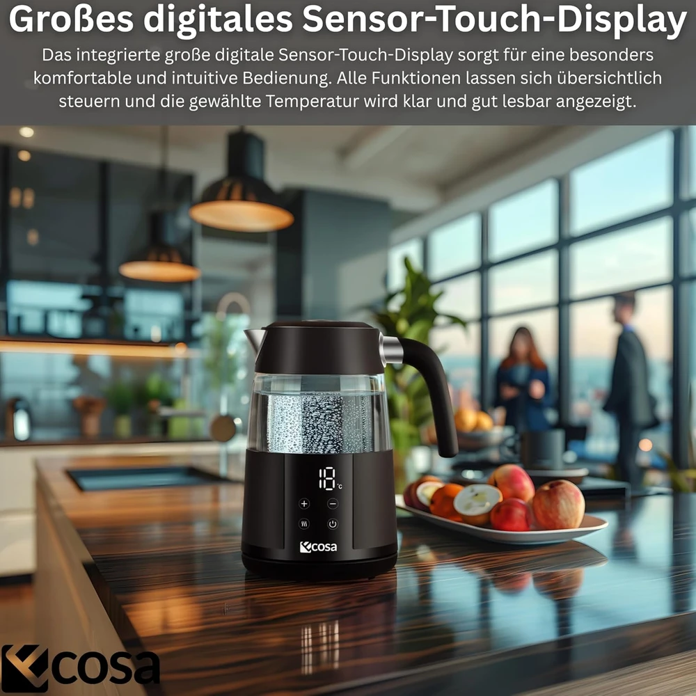ecosa elektrinis virdulys su temperatūros reguliavimu 1,7 l 2200 W EO-699