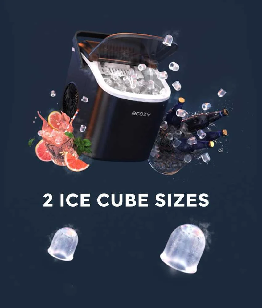 ecozy ledo kubelių gaminimo aparatas, 12 kg per 24 h, 2 dydžių kubeliai, automatinis valymas, IM-BS260C