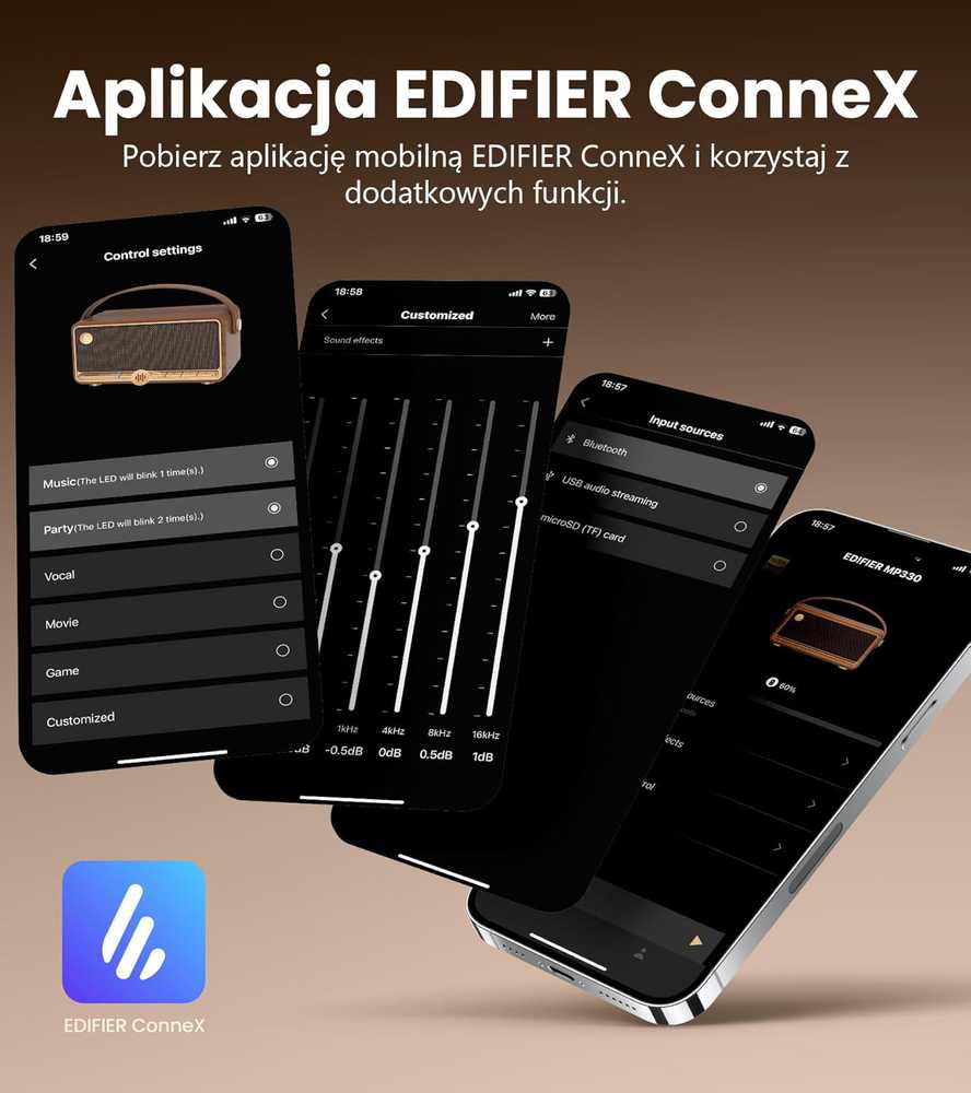 Edifier belaidė Bluetooth kolonėlė 40 W Hi-Res garsas, 19h veikimas, MP330