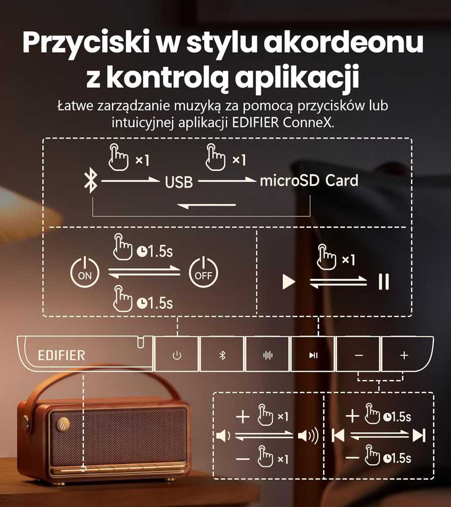 Edifier belaidė Bluetooth kolonėlė 40 W Hi-Res garsas, 19h veikimas, MP330