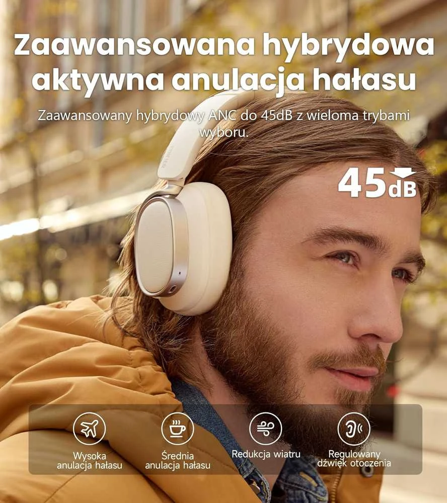 Edifier belaidės ausinės su aktyvia triukšmo slopinimo sistema, Bluetooth 5.4, 92 val. veikimo laikas, ES850NB