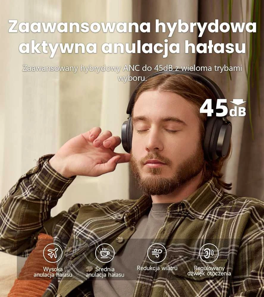 Edifier belaidės ausinės su aktyvia triukšmo slopinimo funkcija, Hi-Res, Bluetooth 5.4, LDAC, ES850NB