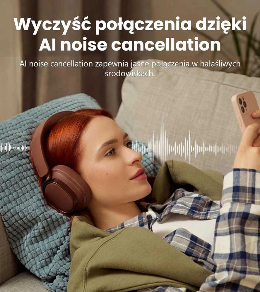 Edifier belaidės ausinės su aktyvia triukšmo slopinimo sistema, Bluetooth 5.4, Hi-Res, LDAC, ES850NB