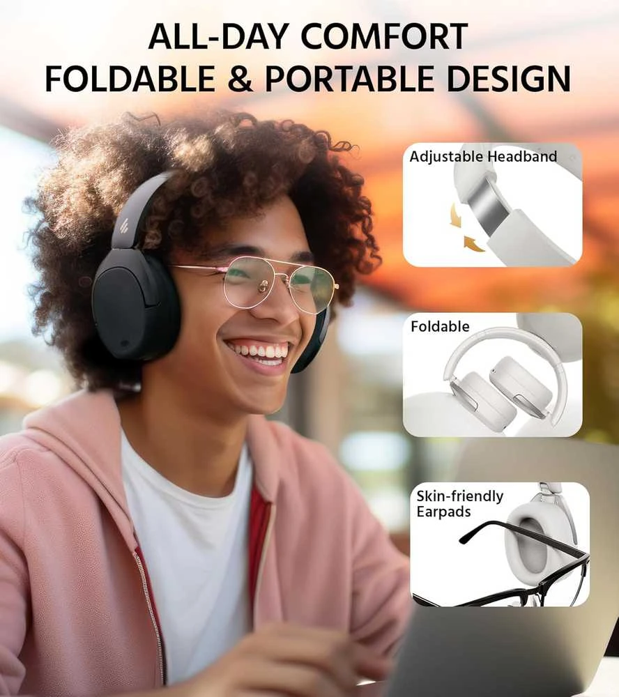 Edifier belaidės ausinės su ANC, 94 h akumuliatoriumi, LDAC Hi-Res, Bluetooth 5.4, W830NB
