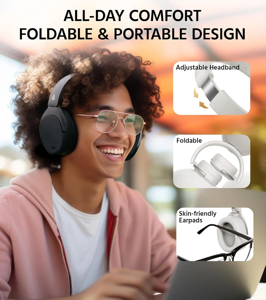 Edifier belaidės ausinės su ANC, 94 h akumuliatoriumi, LDAC Hi-Res, Bluetooth 5.4, W830NB