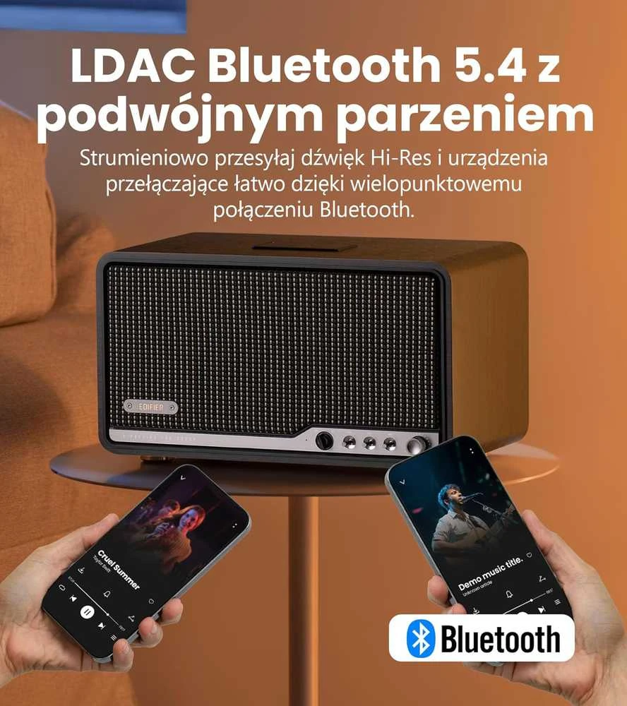 Kompiuterio kolonėlės Edifier lentyniniai garsiakalbiai S300, 80 W RMS, Bluetooth 5.4, Wi-Fi, USB-C, juodas riešutas