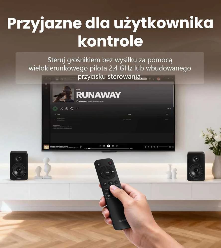Kompiuterio kolonėlės Edifier stalinė kolonėlė, 100 W RMS, Hi-Res Audio, Bluetooth 6.0, HDMI eARC, USB-C, M90