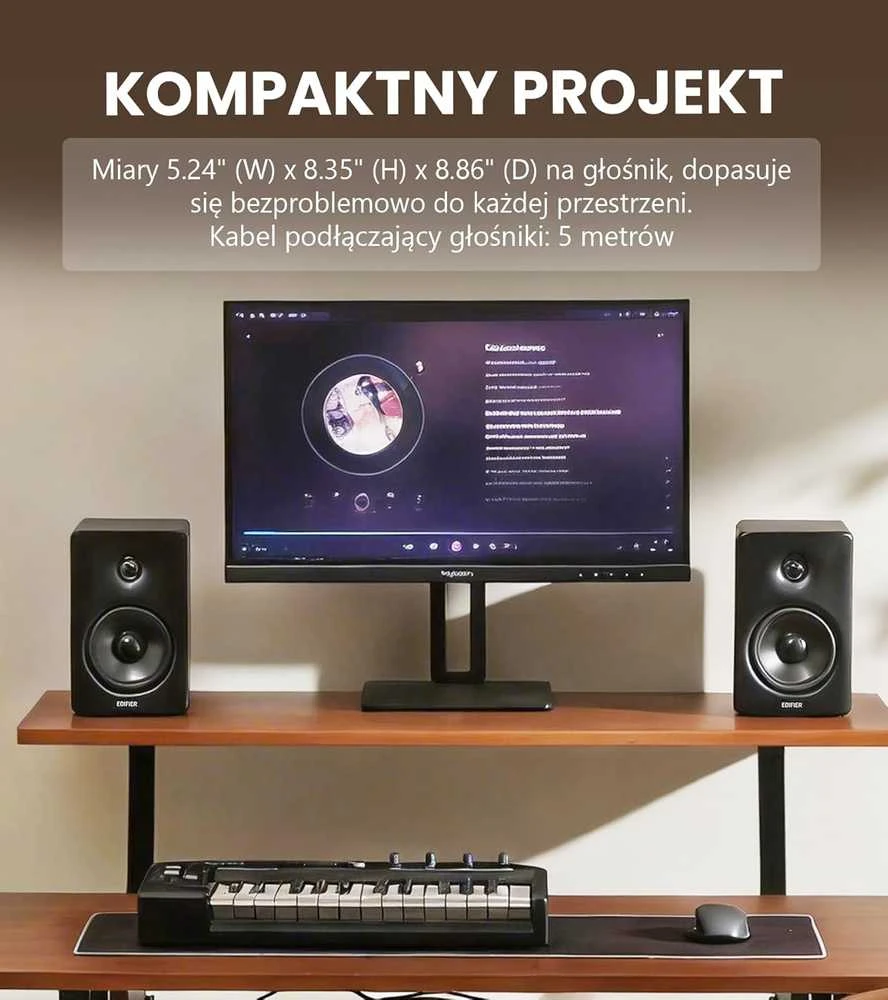 Kompiuterio kolonėlės Edifier stalinė kolonėlė, 100 W RMS, Hi-Res Audio, Bluetooth 6.0, HDMI eARC, USB-C, M90