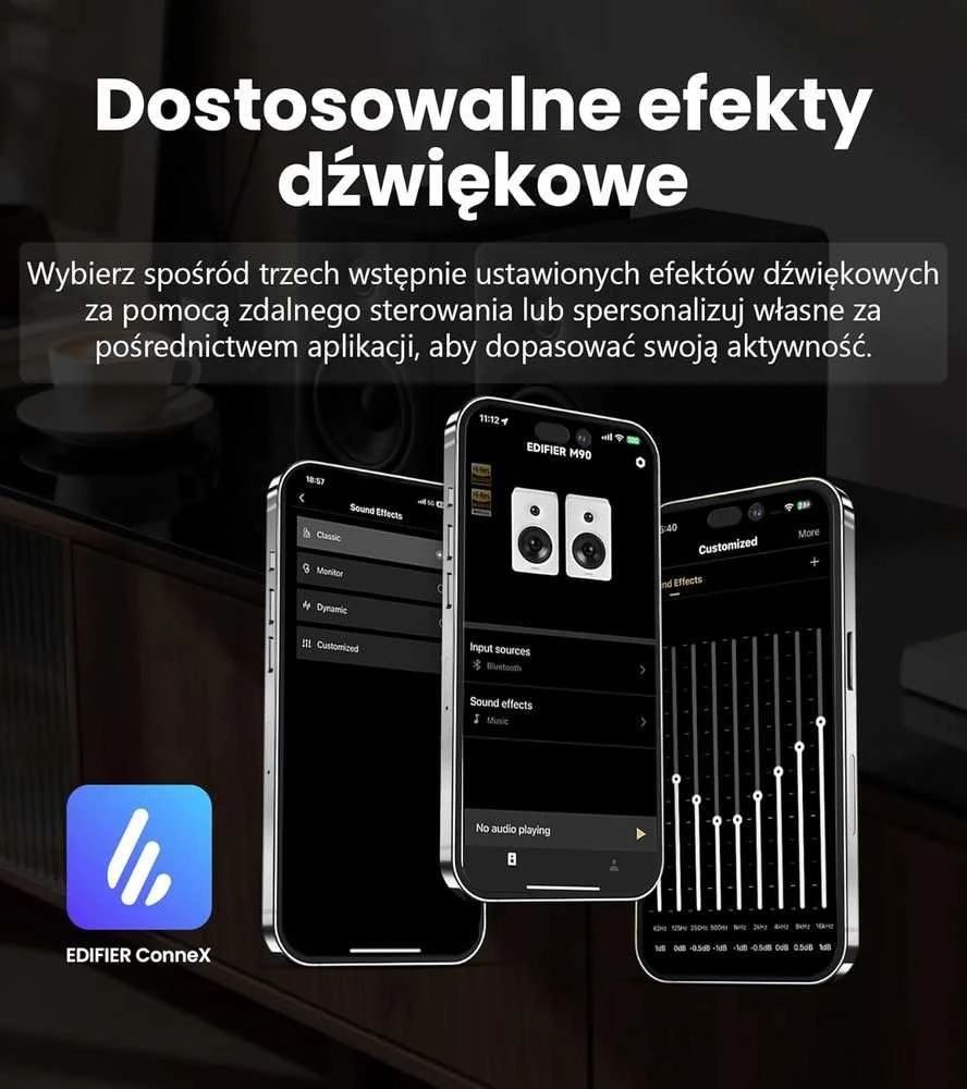 Kompiuterio kolonėlės Edifier stalinė kolonėlė, 100 W RMS, Hi-Res Audio, Bluetooth 6.0, HDMI eARC, USB-C, M90