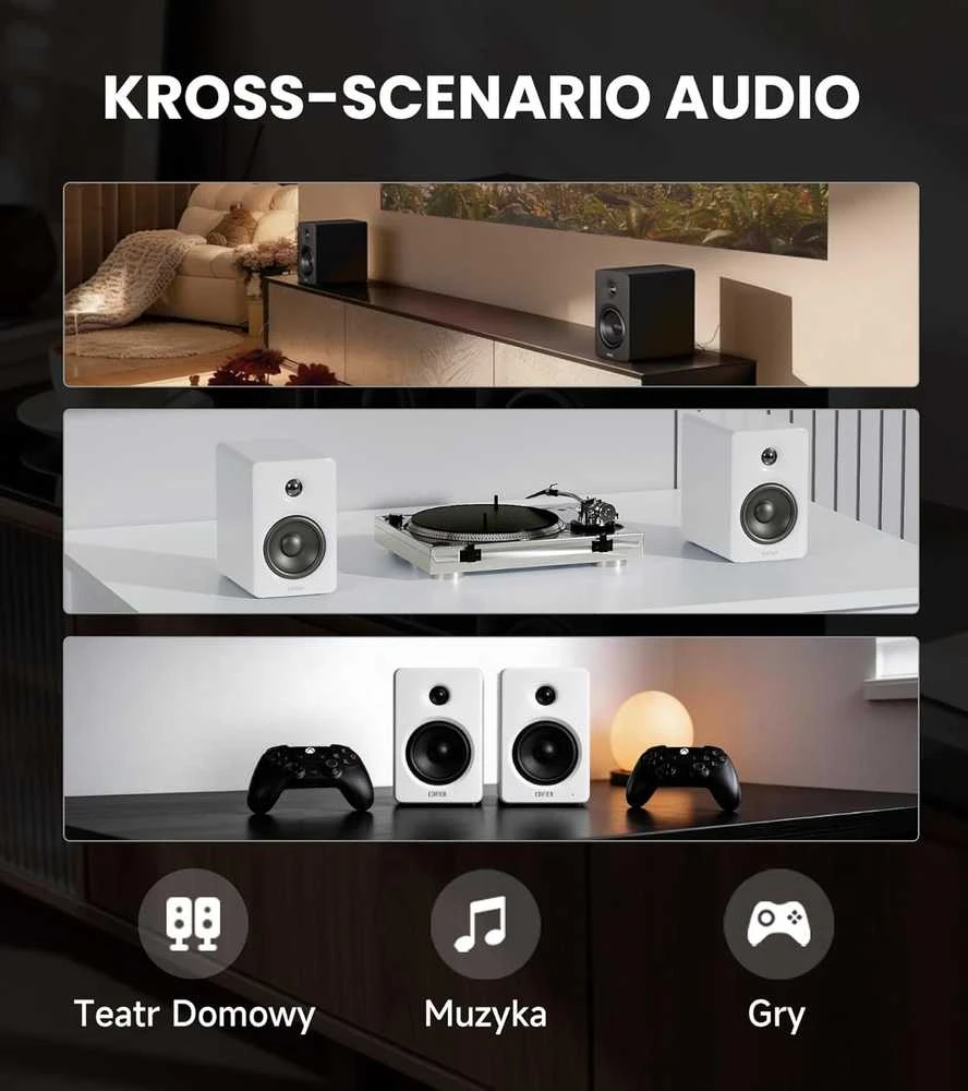 Kompiuterio kolonėlės Edifier stalinė kolonėlė, 100 W RMS, Hi-Res Audio, Bluetooth 6.0, HDMI eARC, USB-C, M90