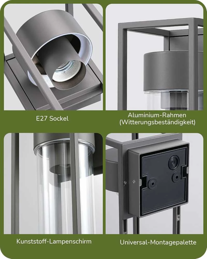 EDISHINE lauko sieninis šviestuvas IP44, E27, antracito spalvos, DHOWL03B