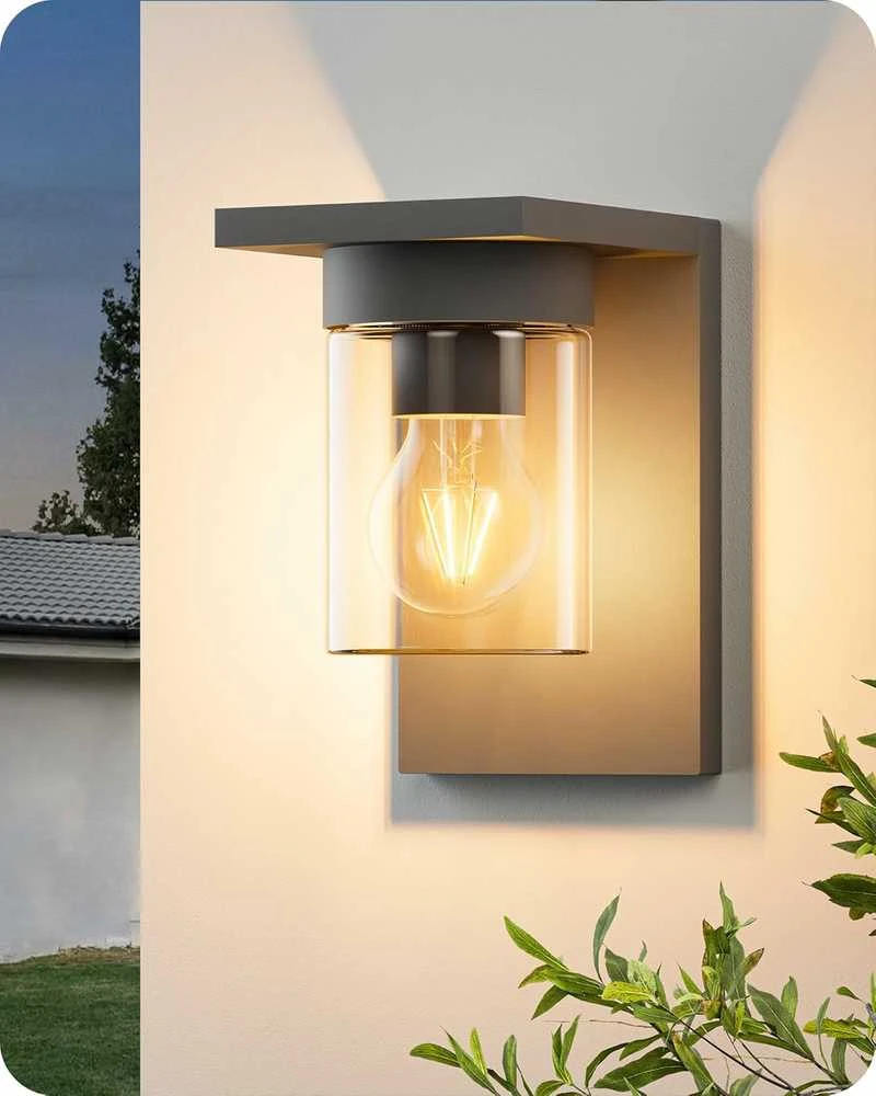 EDISHINE lauko sieninis šviestuvas, IP44, E27, 15 W, aliuminis ir stiklas, antracito spalvos, KH 2401 DN