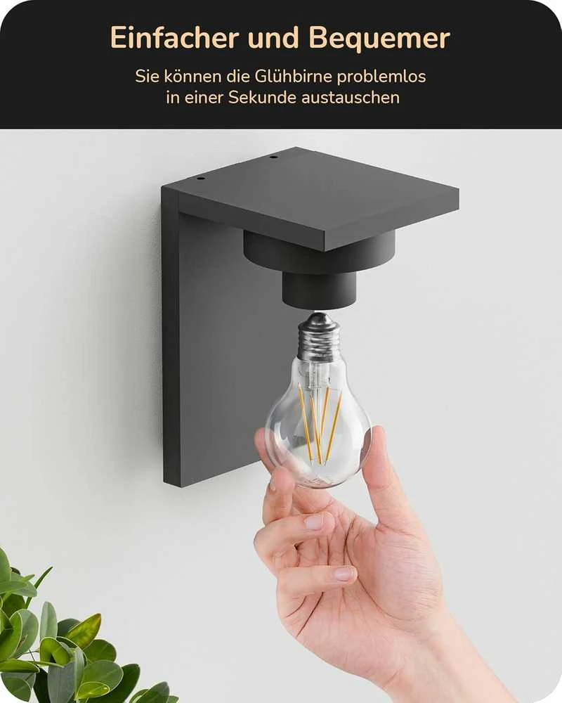 EDISHINE lauko sieninis šviestuvas, IP44, E27, 15 W, aliuminis ir stiklas, antracito spalvos, KH 2401 DN