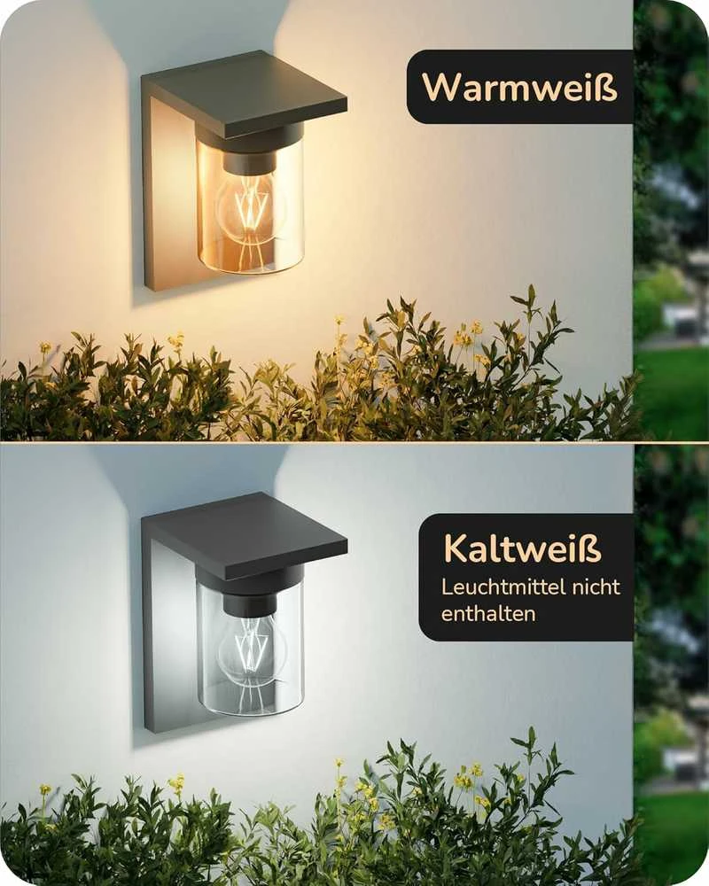 EDISHINE lauko sieninis šviestuvas, IP44, E27, 15 W, aliuminis ir stiklas, antracito spalvos, KH 2401 DN