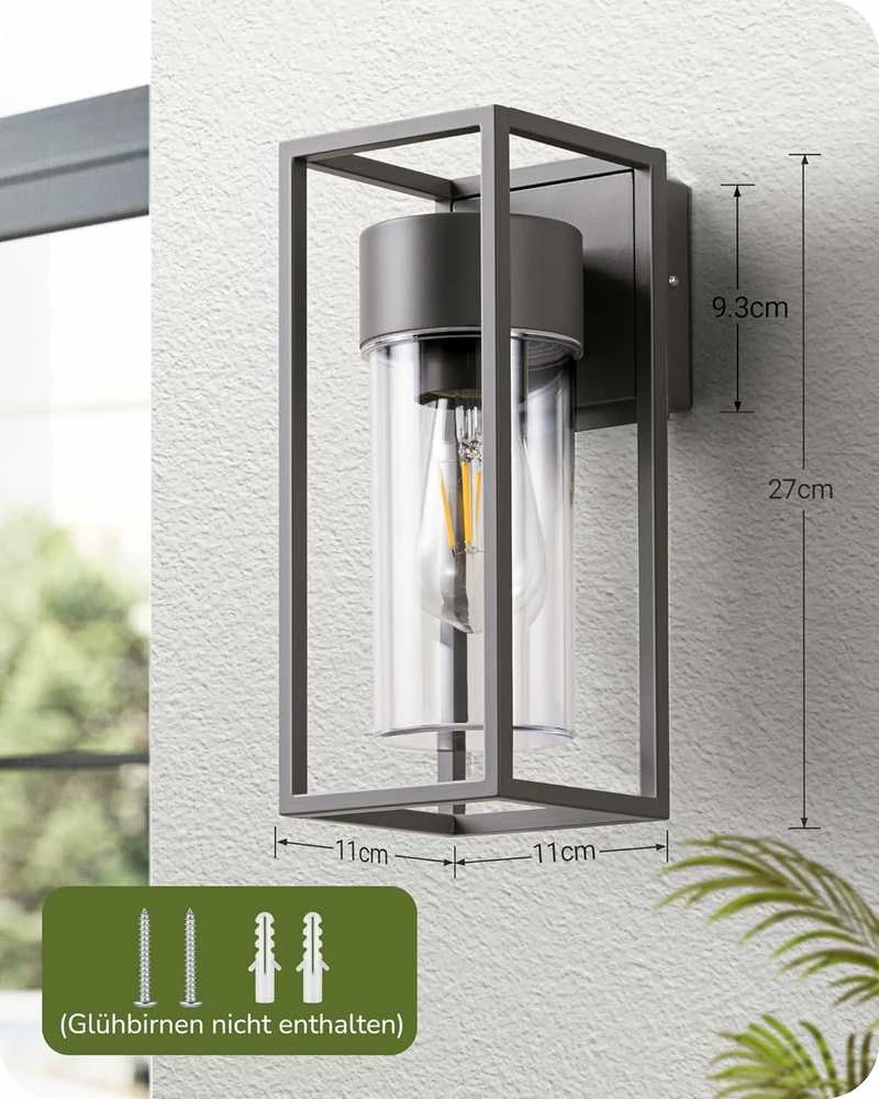 EDISHINE lauko sieninis šviestuvas IP44, E27, antracito spalvos, DHOWL03B