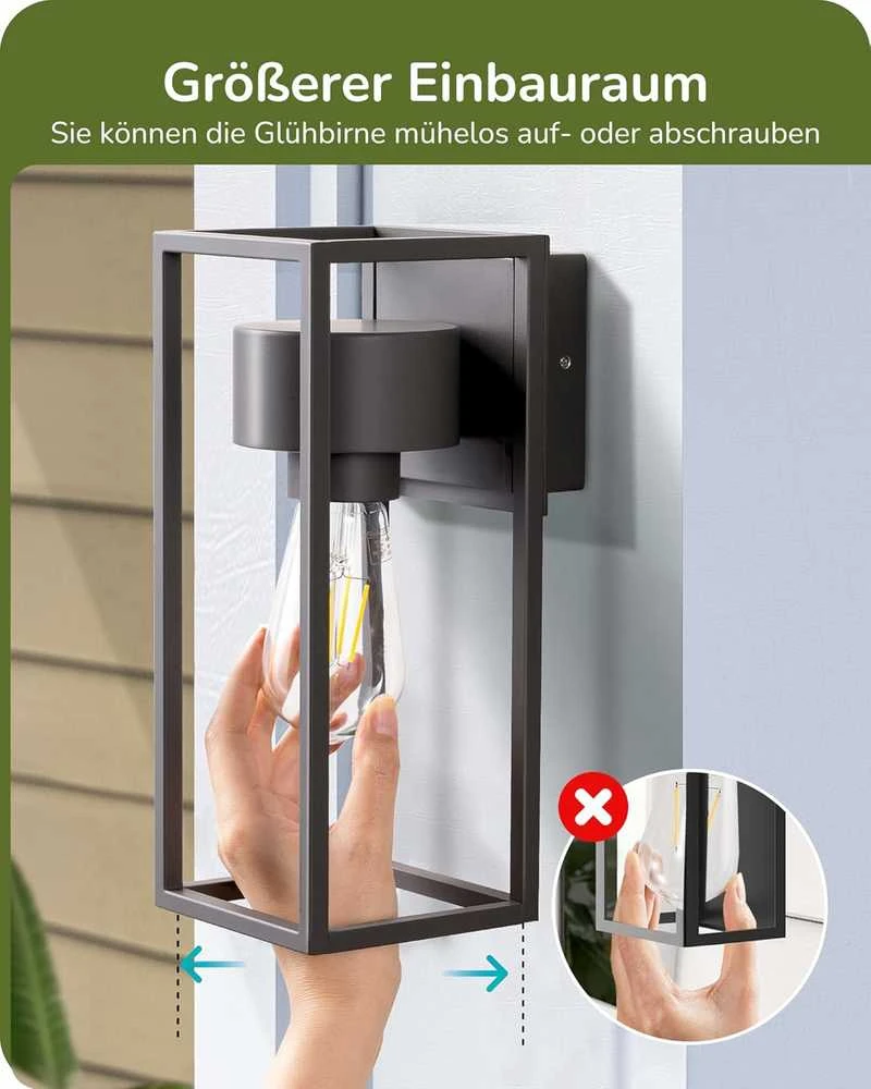 EDISHINE lauko sieninis šviestuvas IP44, E27, antracito spalvos, DHOWL03B