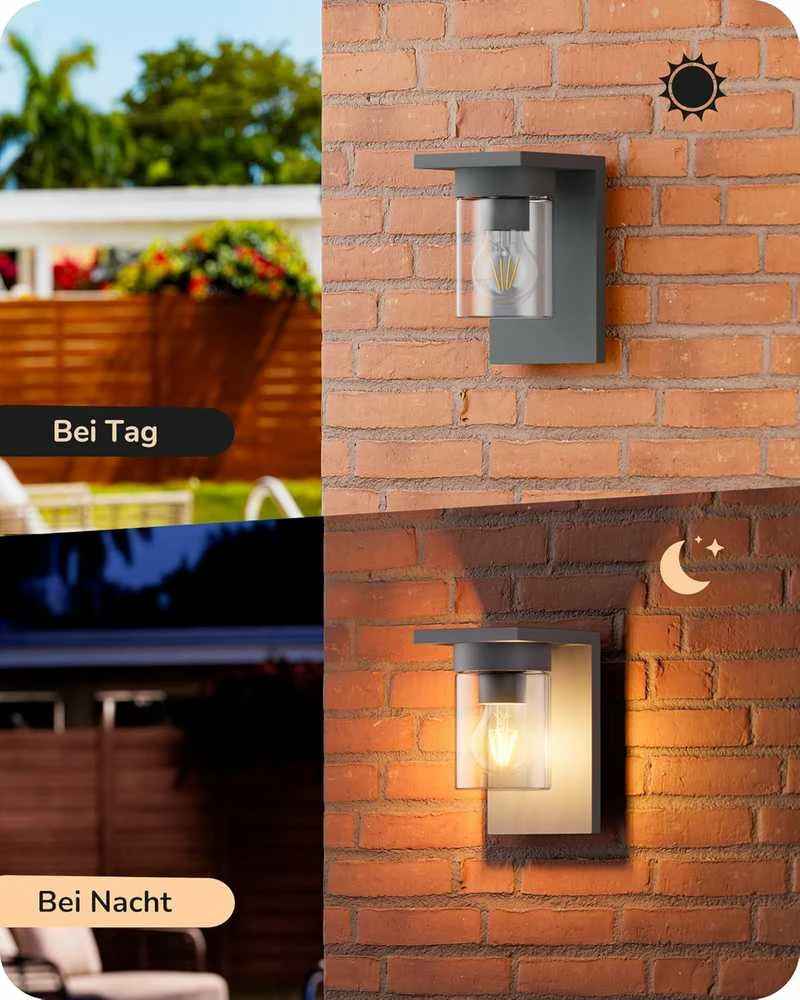 EDISHINE lauko sieninis šviestuvas, IP44, E27, 15 W, aliuminis ir stiklas, antracito spalvos, KH 2401 DN