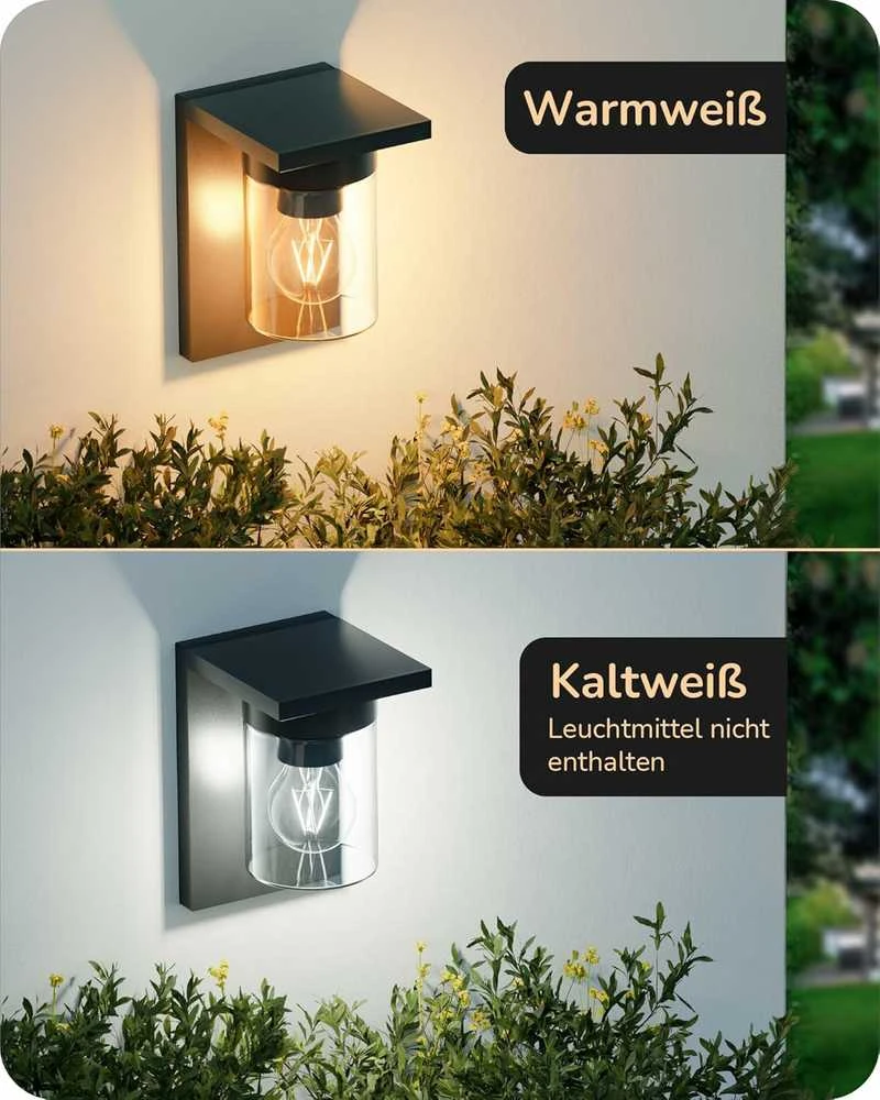 EDISHINE lauko sieninis šviestuvas, IP44, E27, skaidrus stiklas, 15 W, juodas, KH 2401 DN