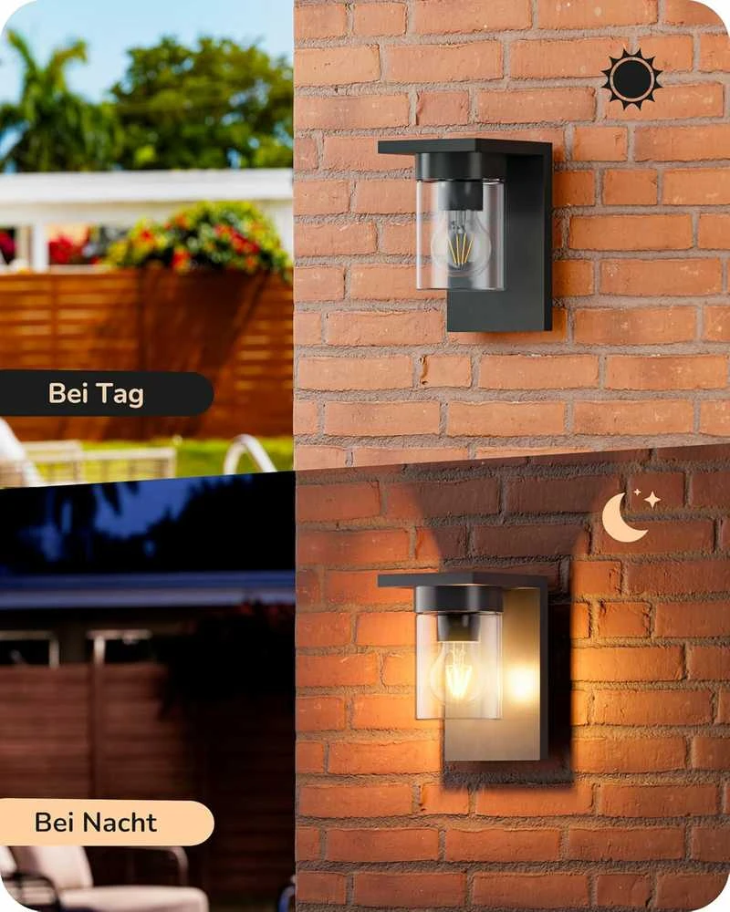 EDISHINE lauko sieninis šviestuvas, IP44, E27, skaidrus stiklas, 15 W, juodas, KH 2401 DN