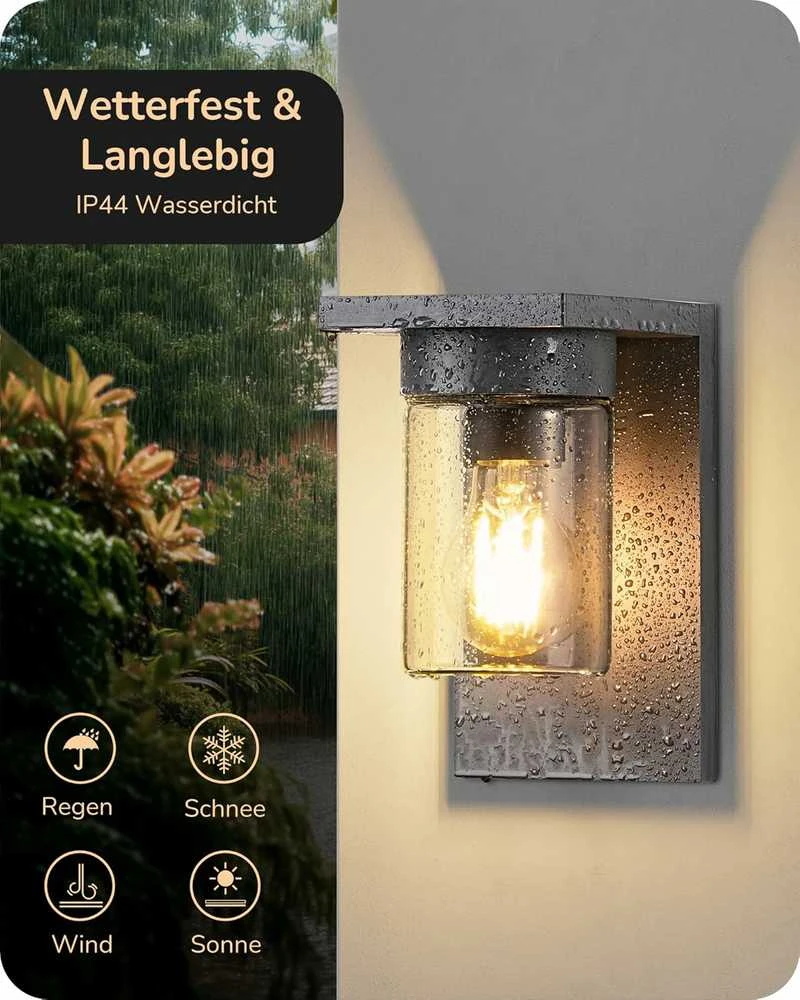 EDISHINE lauko sieninis šviestuvas, IP44, E27, 15 W, aliuminis ir stiklas, antracito spalvos, KH 2401 DN