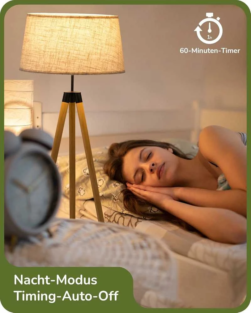EDISHINE pastatoma LED lempa su mediniu trikoju, pritemdoma, E27 lizdu ir pulteliu, KL-DF077